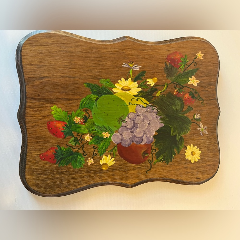 Vintage Wooden Painted Fruit Wall Decor